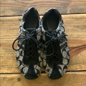 Black and gray coach shoes